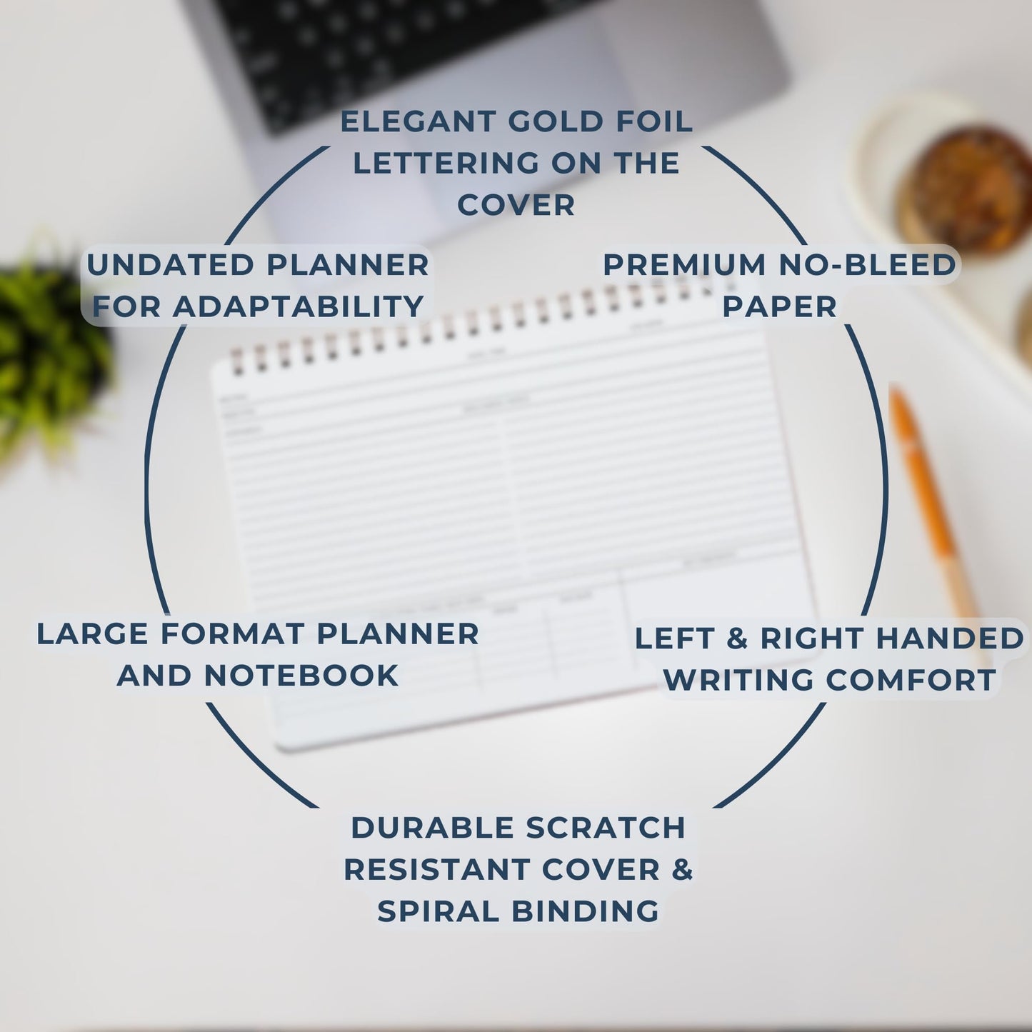 Merely Home | Meeting Notebook for Work | 8.25" x 11.75" | Project Planner | Simple Design | Multiple Layouts | Office and Business Planner (Evergreen, Meeting Planner - Landscape)