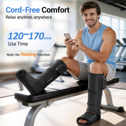 Comfytemp Cordless Air Compression Leg Massager for Circulation and Pain Relief, Portable Foot and Calf Compression Boots for Plantar Fasciitis, Varicose Veins, Ideal for Mom Dad (Fit Calf 13"~19")