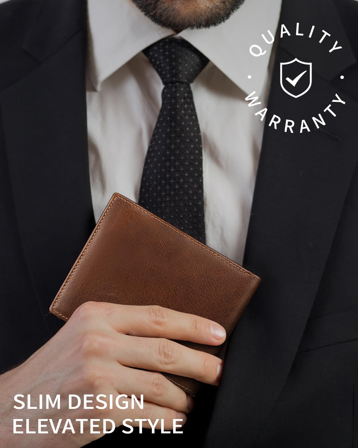 Genuine Leather Wallet for Men Bifold RFID Blocking Wallets with 12 Card Slots, 2ID Window & 2 Cash Pocket - Includes Gift Box (Coffee Brown)