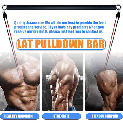 Lat Pull Down Bar Cable Attachments for Gym, Lat Pulldown Attachments, Straight Bar, Resistance Band Bar for WeightLifting Workout (Long bar 2)