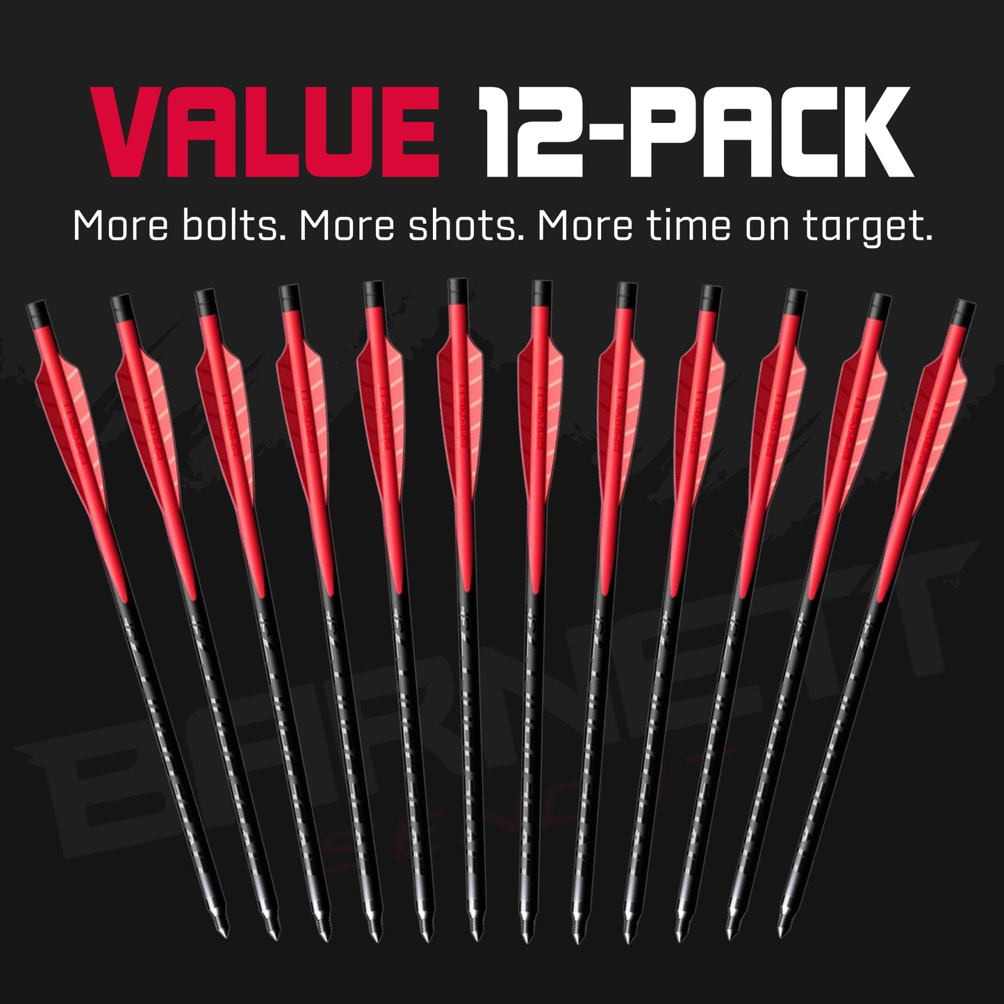 Barnett Demun Hyperbolt 3F - 12 Pack Mini Crossbow Bolts, 7 Inch with Threaded Target Points, 3 Fletched Bolts for Accu Strike and Accu Strike Pro - Precision and Performance in Every Shot