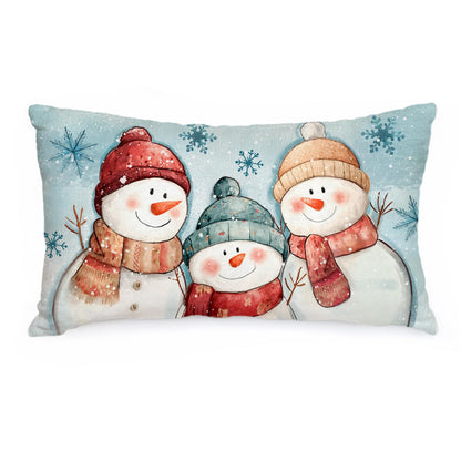 AACORS Winter Pillow Cover 12x20 Inch Cute Snowman Snowflake Decoration Holiday Seasonal Farmhouse Pillow Case Decor for Home Sofa Couch (Blue) AA767-12