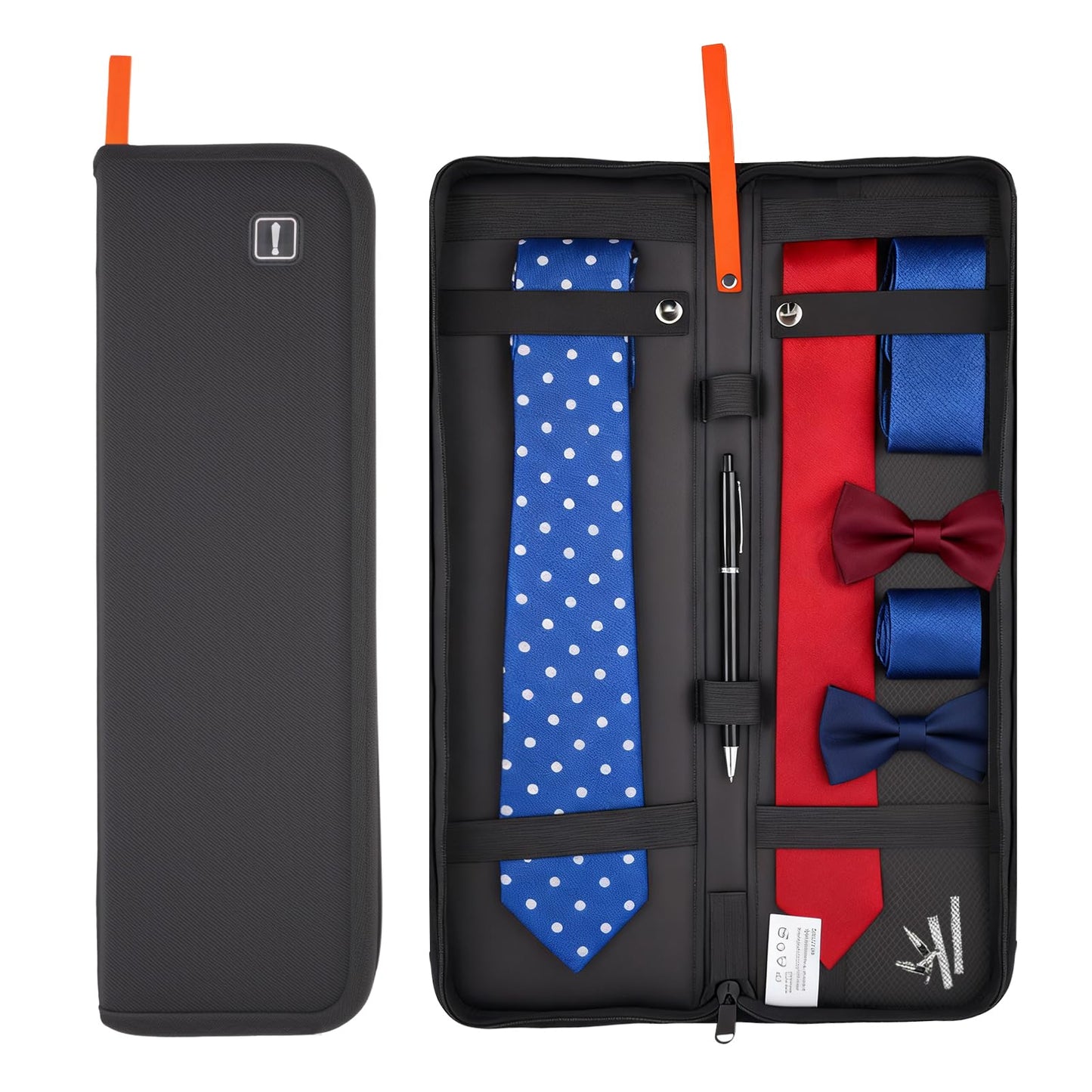 RAWMOCE Tie Storage Organizer, Hard Shell Tie Box for Business Travel, Anti-Crush Necktie Holder with Zipper Closure, Keeps Ties Neat and Wrinkle-Free (Empty Bag Only)