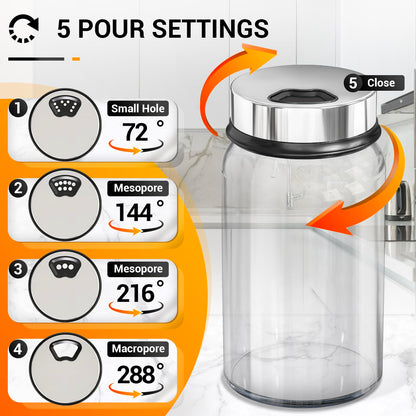 Segarty Spice Jars, 6 Pack 3 oz Spice Bottles with Shaker Lids, Glass Empty Storage Containers with Adjustable Stainless Steel Flow Top for Your Regularly Used Spices