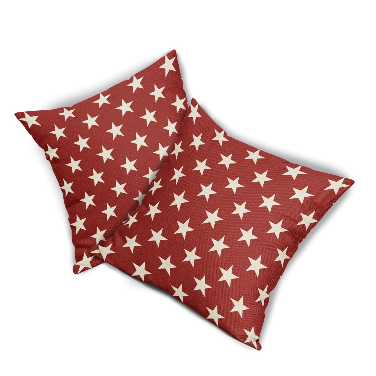 4th of July Patriotic Pillow Covers 18x18 Set of 2 Red Star Americana Independence Day Outdoor Decorative Throw Pillow Cases Farmhouse Decor for Sofa Couch Bed Fourth July Holiday Decorations