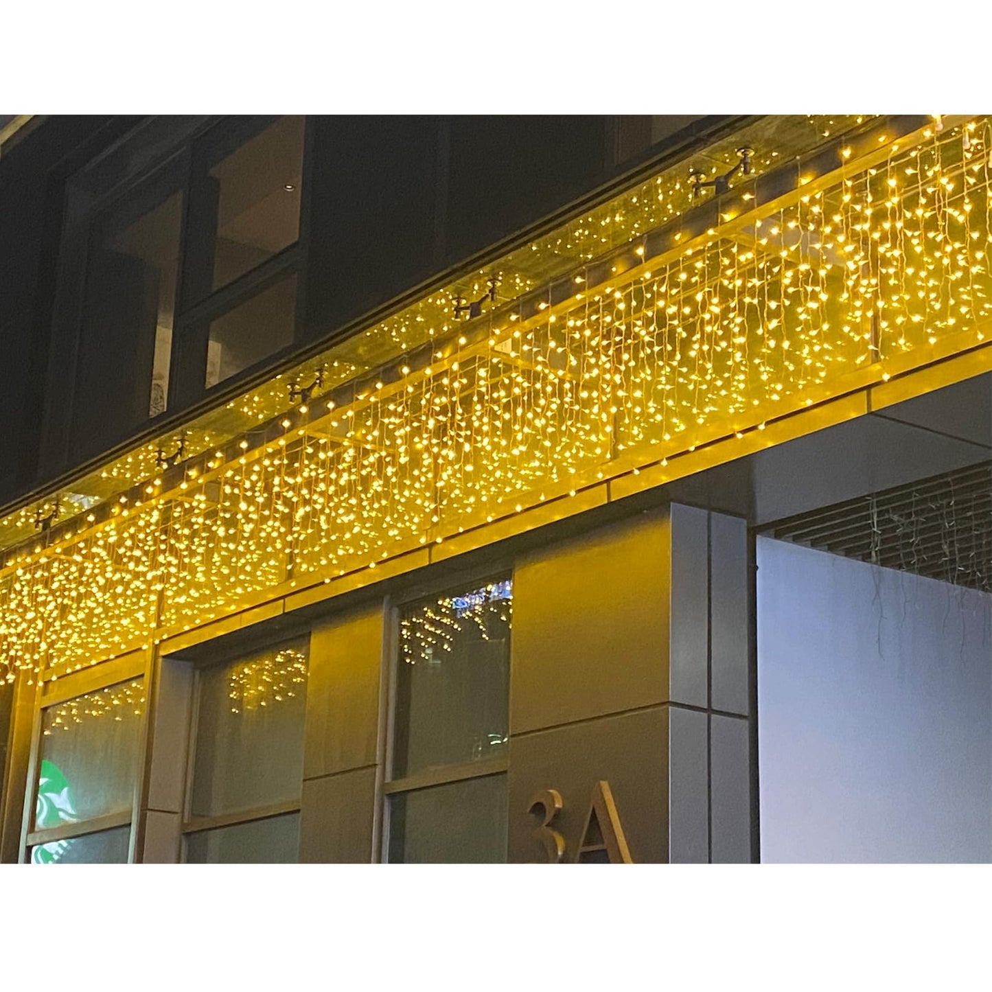 ZIMINGU Icicle Dripping Lights, 13FT 144 LEDs 8 Modes Christmas Connectable Twinkle Window Curtain Fairy Waterfall Diwali Ceiling String Lights for Outdoor Indoor Decorations (Warm White, 4X0.6M)