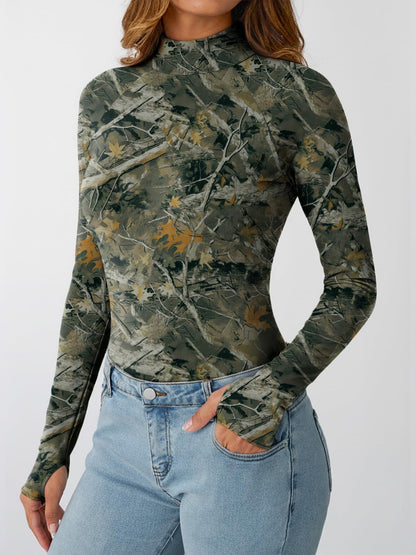 Dealmore Lace Sheer Long Sleeve Floral Mesh Mockneck Trendy Cute Going Out Tops for Women Fall Fashion Outfits 2025 Clothes