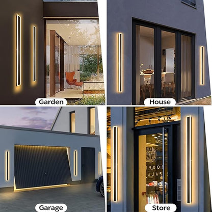 71 Inch Exterior Wall Sconces 3000K Outdoor Wall Lights IP65 Waterproof Black Outdoor Sconces Wall Lighting for House