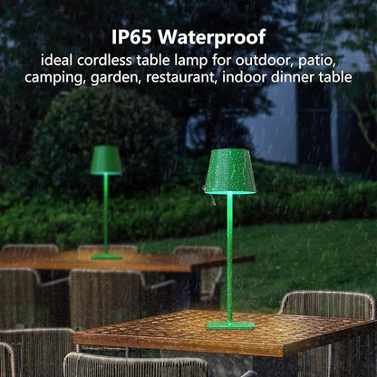 Green Cordless Table Lamp Set of 2-3 Color Stepless and Dimmable - for Restaurant Dining Bedroom Home Bar