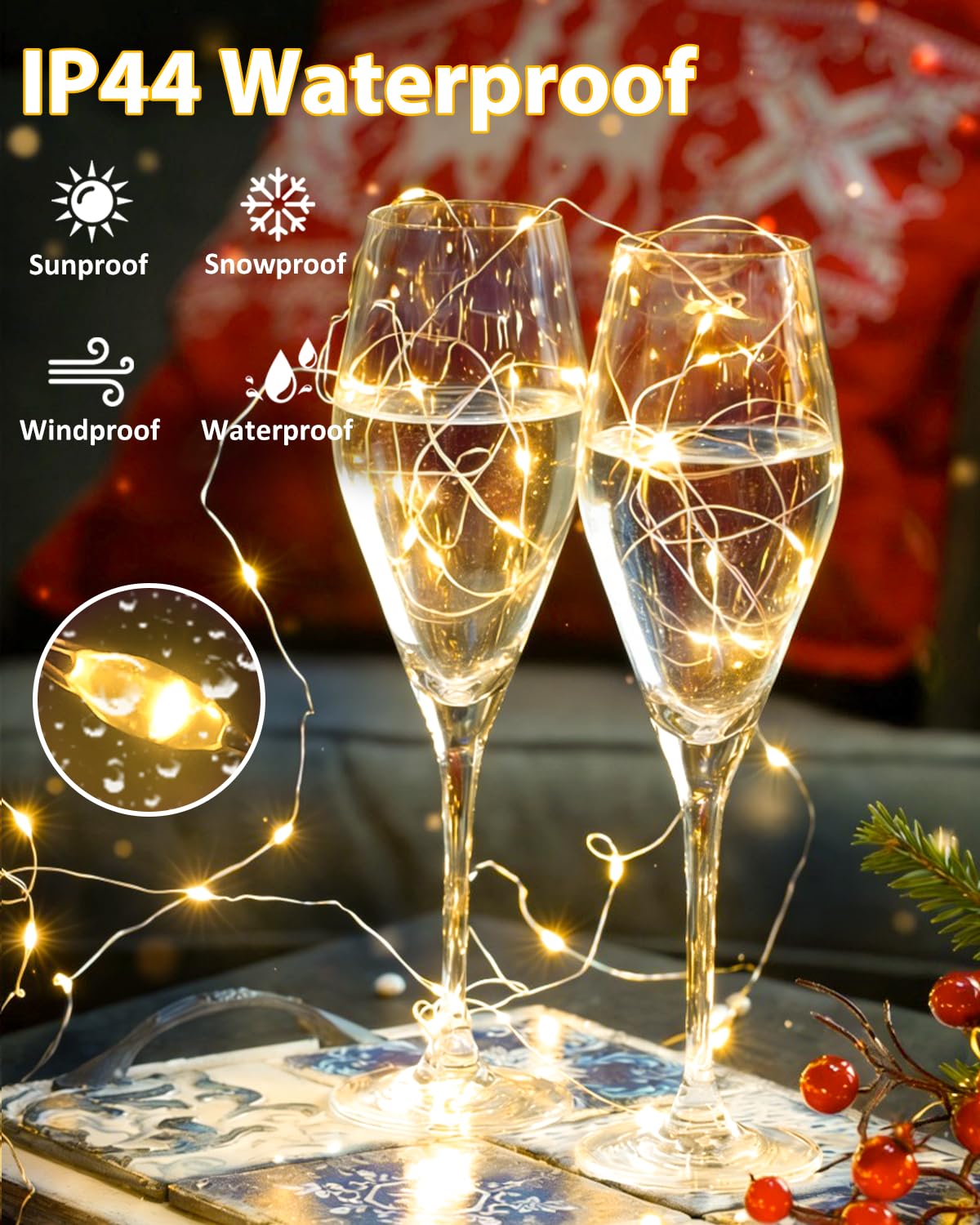 3 Pack 60 LED Fairy Lights Battery Operated with Remote, 8 Modes String Lights Indoor Outdoor, Cuttable Battery Light for Home Bedroom Wedding DIY Centerpiece Christmas Decorations (Warm White)