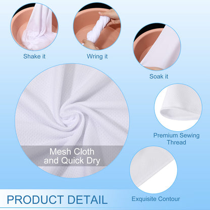 BBTO 12 Count Sublimation Cooling Towels Bulk for Sports 40"x12" White Golf Sweat Gym Towel Ice Breathable Soft Chilly Microfiber Sweat Rags for Neck Face Body Hot Weather Workout Sports