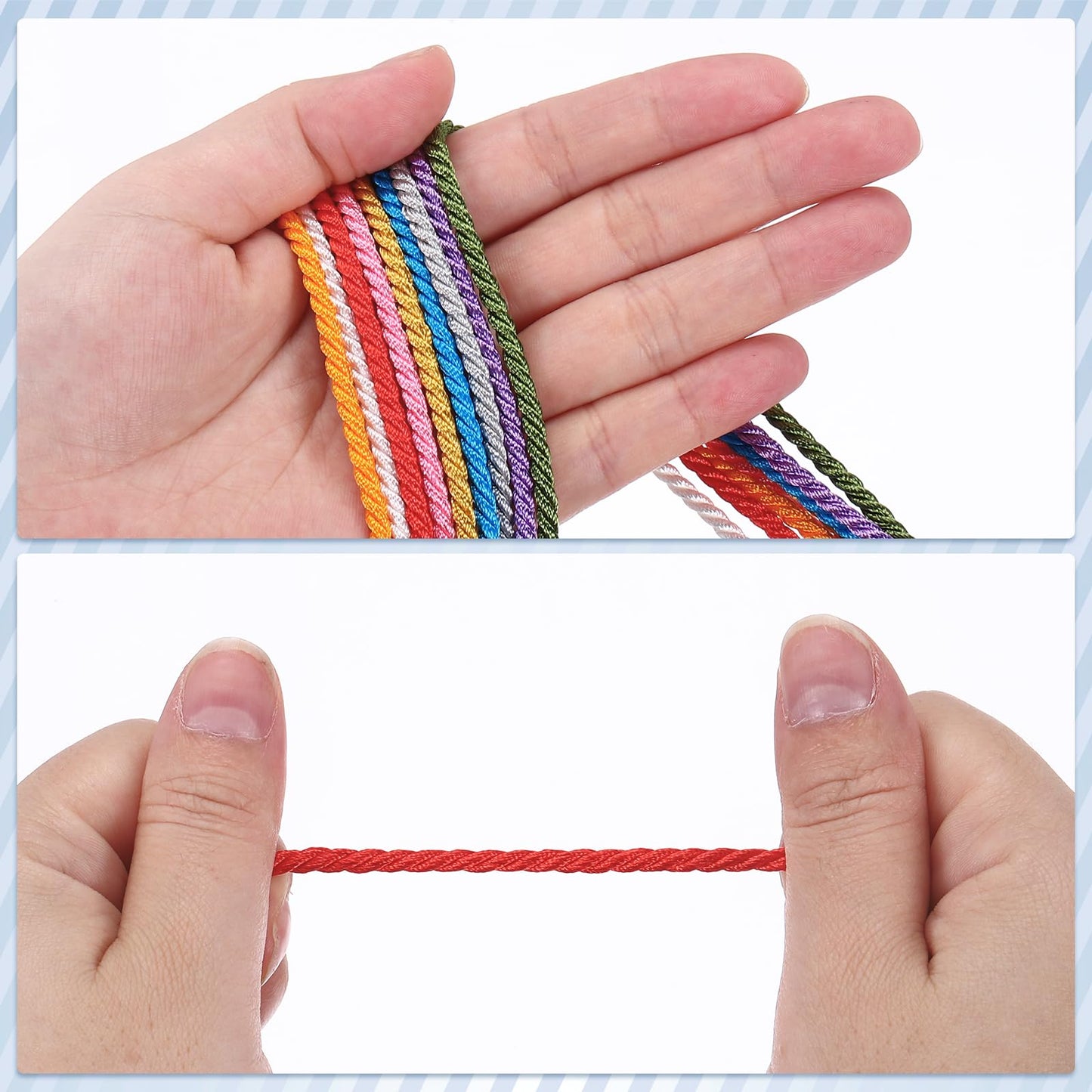 MECCANIXITY Twisted Cord Trim, 22 Yard 3.5mm 3-Ply Twine Braided Rope Shiny Thread String for Craft Gift Bag Curtain Christmas Decor, Bright Red - 20m