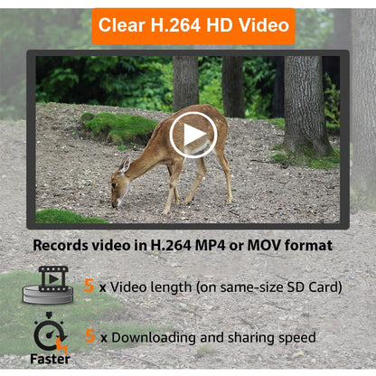 GardePro A3S Trail Camera, 64MP 1296p Game Camera with Clear 100ft No Glow Night Vision, Fast 0.1s Trigger Speed Motion Activated Waterproof, H.264 MP4 Video