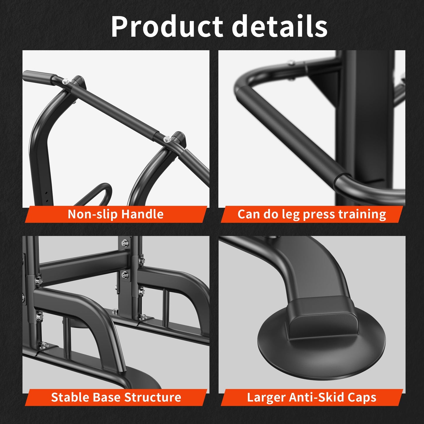 SogesHome Power Tower 11 Height Adjustable Pull Up Bar and Dip Station Multi-Function Strength Training Fitness Equipment for Home Office Gym