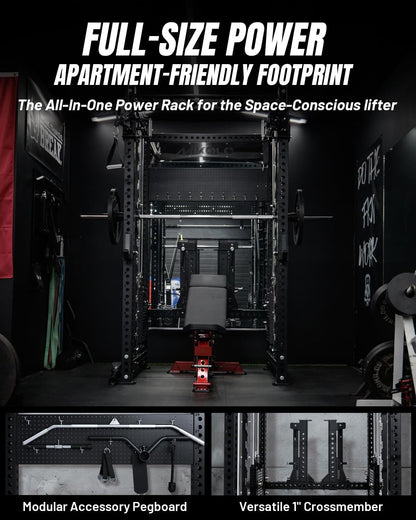Mikolo Anubis-2.0 Ultimate Smith Machine, 2000LBS Power Cage with LAT Pulldown&Cable Crossover, Multi-Function Trainer with Aluminum Pulley System for Fitness Home Gym