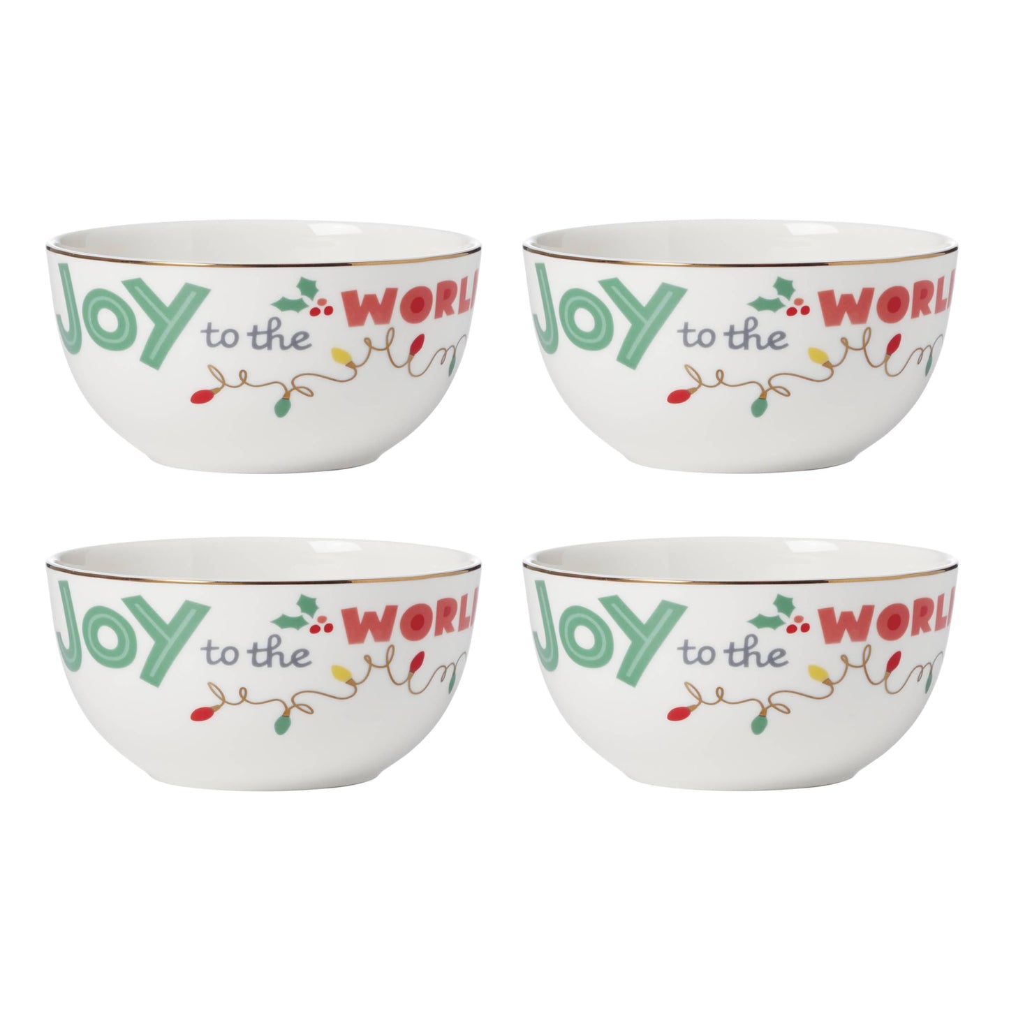 Lenox 896322 Snoopy Christmas All-Purpose Bowls, Set of 4, Holiday Dinnerware