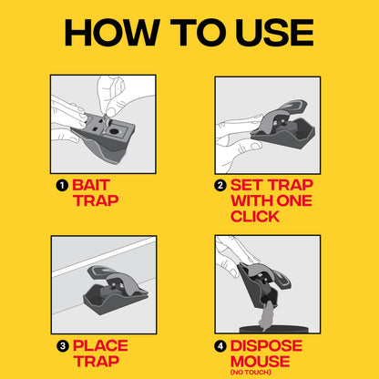 Victor M070B Easy and Safe-Set Power Kill Mouse Trap Quick and Clean Rodent Disposal - 2 Reusable Mouse Traps