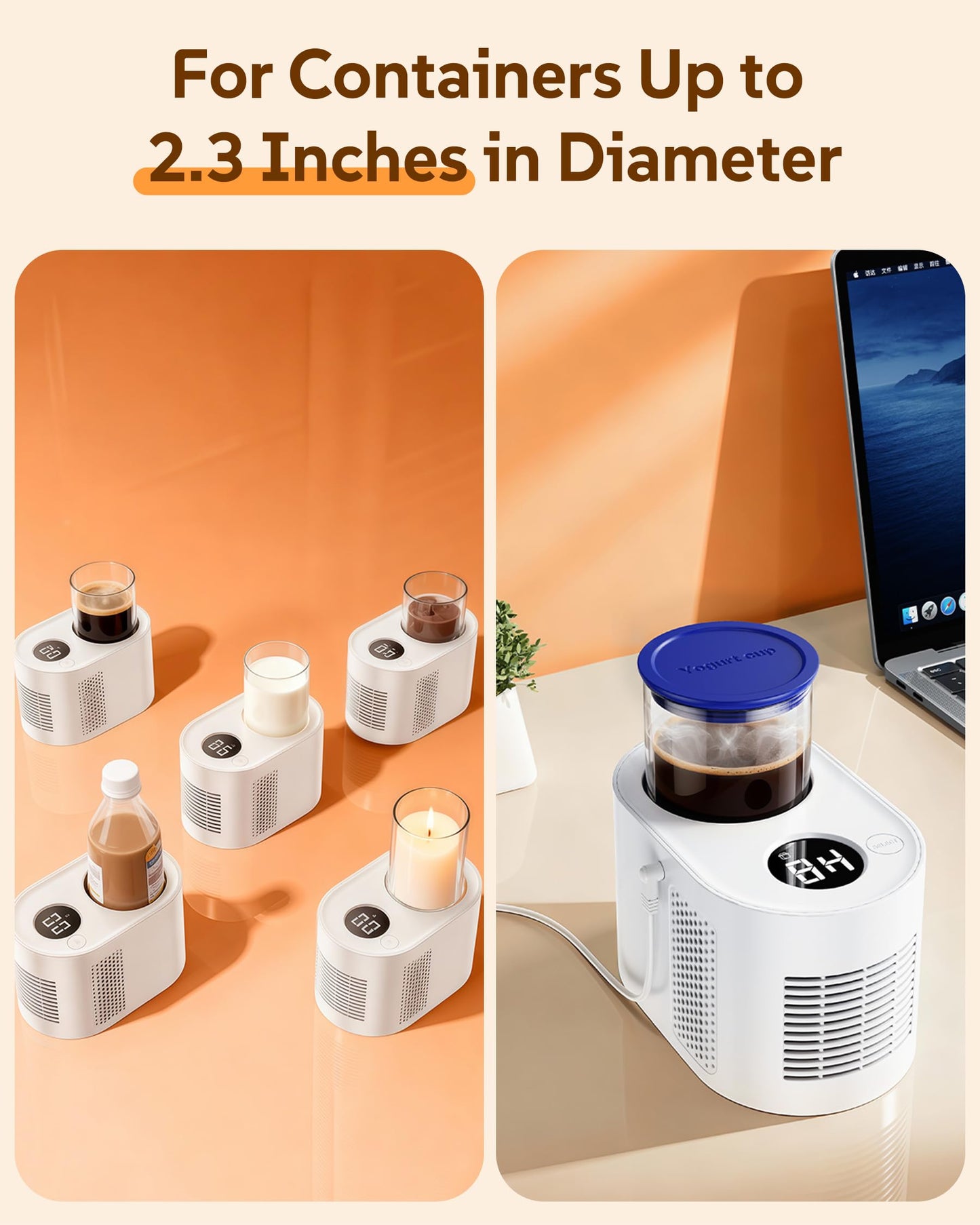 WISFISSH Coffee Cup Warmer,Mini Refrigerator for Wine Chiller,3-In-1 Cup Warmerfor Desk(Cooling, Heating, and Fermentation), Coffee Warmer, Suitable for Bedroom, Study, Office, etc.