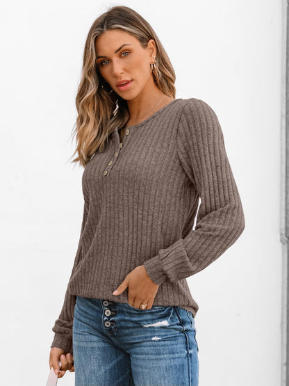AUTOMET Long Sleeve Henley Shirts Women's Business Casual Lightweight Tunic Sweater Tops