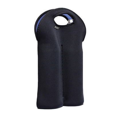 BUILT 2B-BLK 2-Bottle Stain Resistant Neoprene Wine/Water Bottle Carry Tote, Black