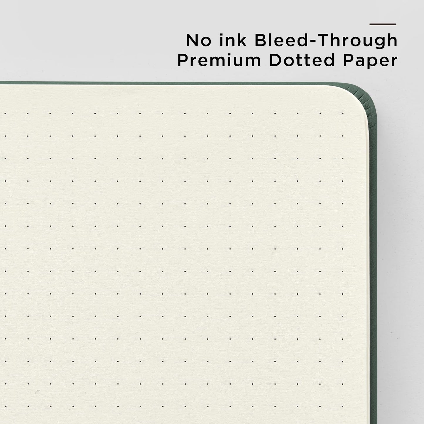 &And Per Se 10-Pack Dotted Notebooks, A5 Hardcover Dotted Journal Set, 160 Pages, 100gsm Paper, Office Supply Bulk Order, Corporate Workshop Materials – 3 Sticker Sheets Each (Green)