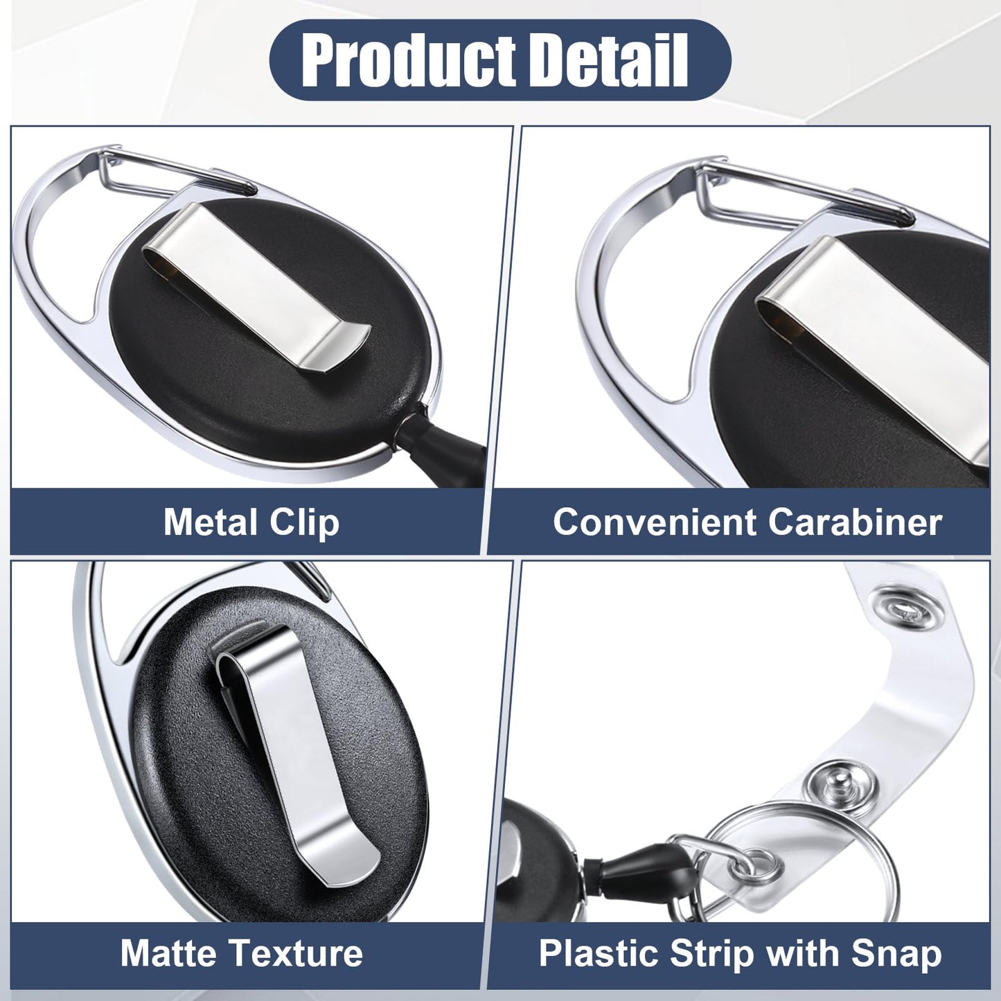 Dispowreath 12 Pack Badge Holders and Heavy Duty Retractable Reel Clips Set, Vertical Leather ID Badge Holders with Clear ID Window and Credit Card Slots for Keychain Key Card Nurse Office Credit