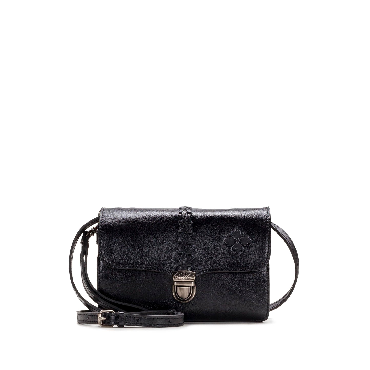 Patricia Nash Bag Bianco Crossbody Organizer 100% Full Grain Supple Leather Purse for Women, Womens Purse, Black