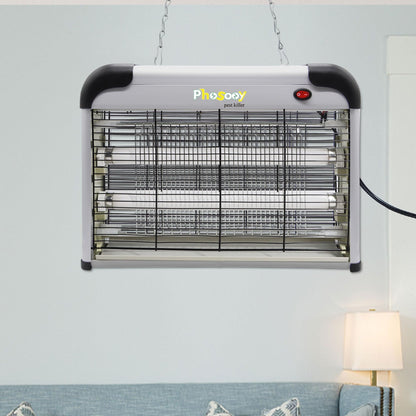Phosooy Electric Bug Zapper, 2800V High Grid Indoor Mosquito Killer with 20W Lamps, Plug-in Hanging Insect Trap for Mosquitoes, Moths, Gnats, Flies and Flying Insects Indoor Use