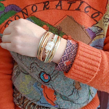 GelConnie Womens Leather Cuff Bracelet Baroque Pearl Boho Wrap Cuff Bracelets Gold Tube Bangle Infinity Wrap Bracelet Handmade Wristbands Jewelry Bohemian Gift for Women, Mother