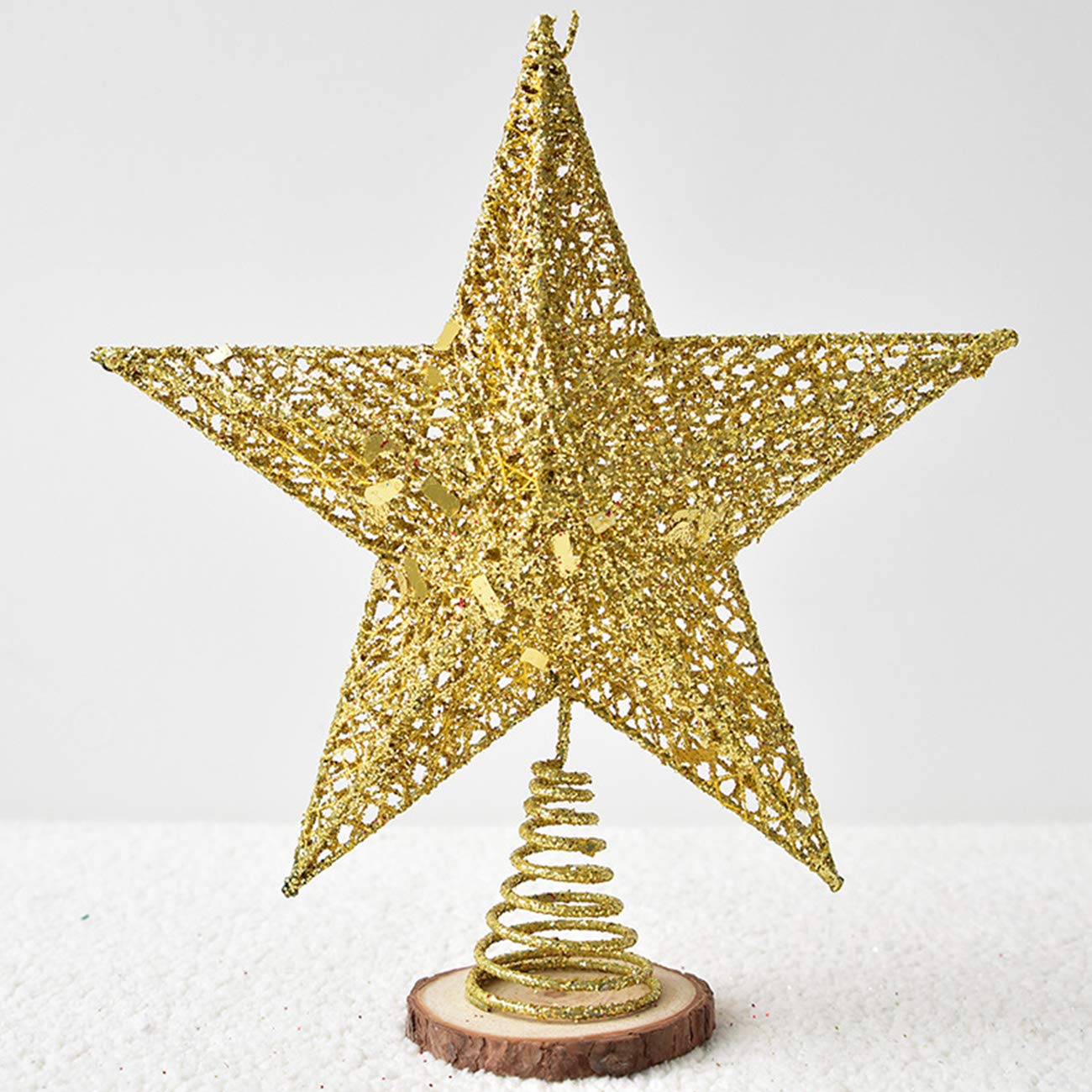 Acronde 10” Christmas Tree Topper Star Christmas Tree Decoration Indoor Party Home Decoration (Gold)