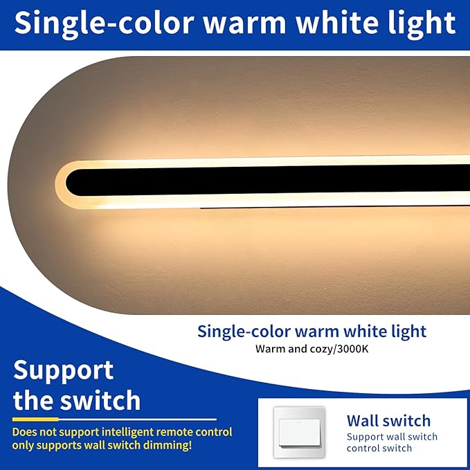 2 Pack Long Outdoor Wall Light, 47.2inch Modern Wall Sconce, 3000K Warm White, IP65 Waterproof, White Acrylic, 42W Minimalist Exterior Light Fixture for Garage, Patio, Porch, Garden