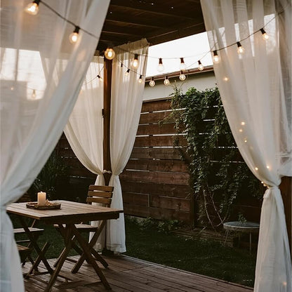 RTTY Outdoor String Lights 100ft, G40 Led Patio Globe Lights with 52pcs Bulbs,Shatterproof Waterproof Connectable Outside Hanging for Porch Cafe Bistro Backyard Gazebo Balcony Deck Party
