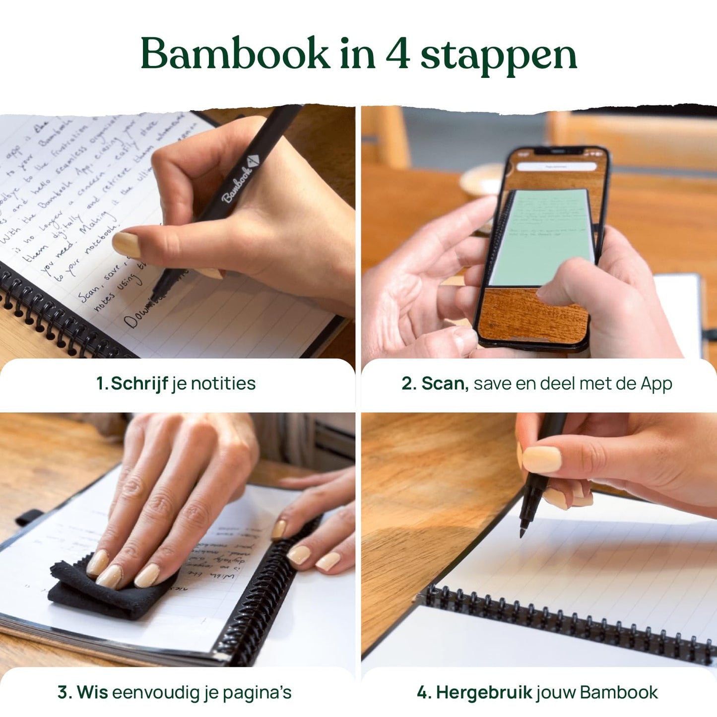 Bambook Classic Notebook Original - A4 - Blank & Lined, Reusable Notebook, Notepad, Reusable Notebook
