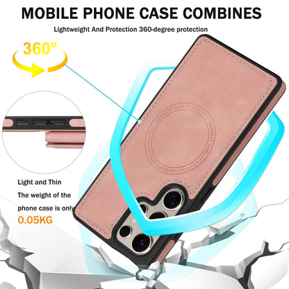 Godzoen for Samsung Galaxy S25 Ultra Wallet Case, 2-in-1 Detachable Magnetic Wallet Case, Card Holder RFID Blocking, Fashionable Faux Leather Card Slot & Folding Design (Pink)