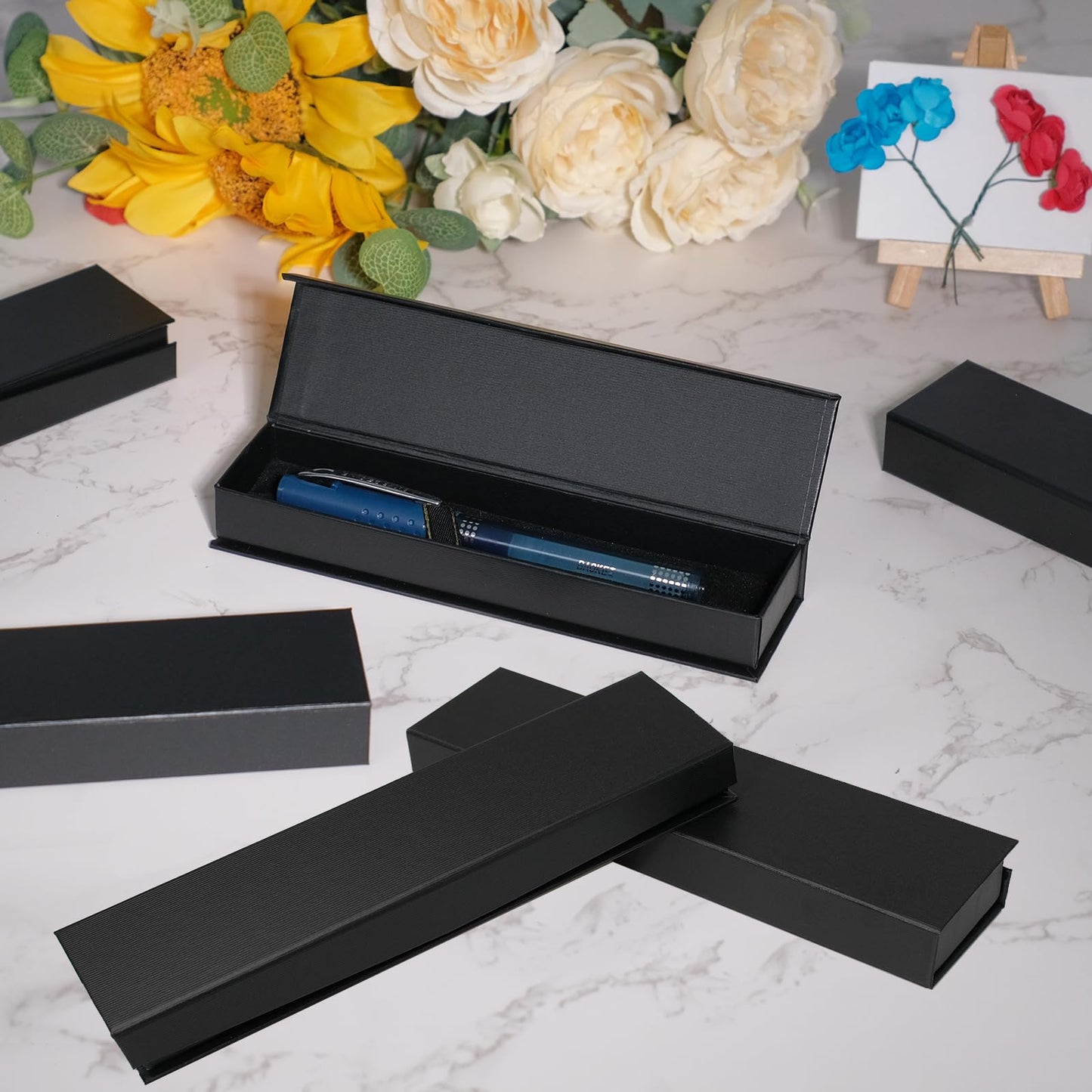 Olutacot 42 Pcs Pen Gift Boxes Empty Black Ballpoint Pen Gift Box with Cushion Pen Jewelry Display Box Empty Present Collection Cases for Birthday Souvenir Business Gifting Office Supplies