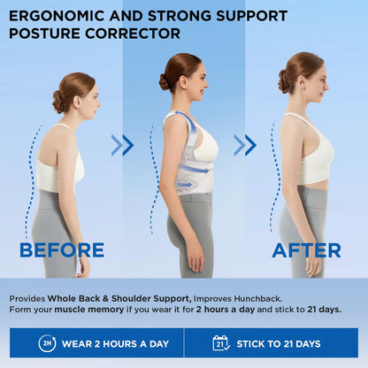 Vicorrect Posture Corrector for Women and Men: Back Support Brace Relieve Upper Back Shoulders Pain (Pink, Medium)
