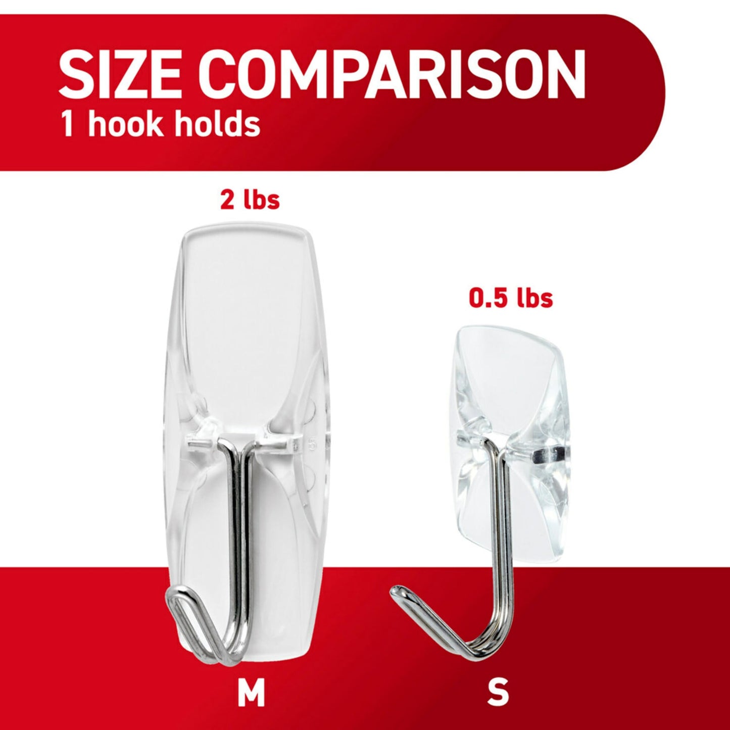 Command Medium Clear Wire Toggle Hooks, 6 Wall Hook and 8 Strips, Damage-Free Hanging with Adhesive, Great for Hanging, Organization, and Storage, Holds up to 2 lb