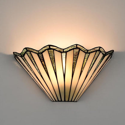 Tiffany Style Wall Sconce 12.2-Inch Stained Glass Wall Light Fixture, Mission Tiffany Sconces Wall Lighting 1-Light Stained Glass Wall Sconce Decor for Bedroom Hallway Stairway Bathroom Home