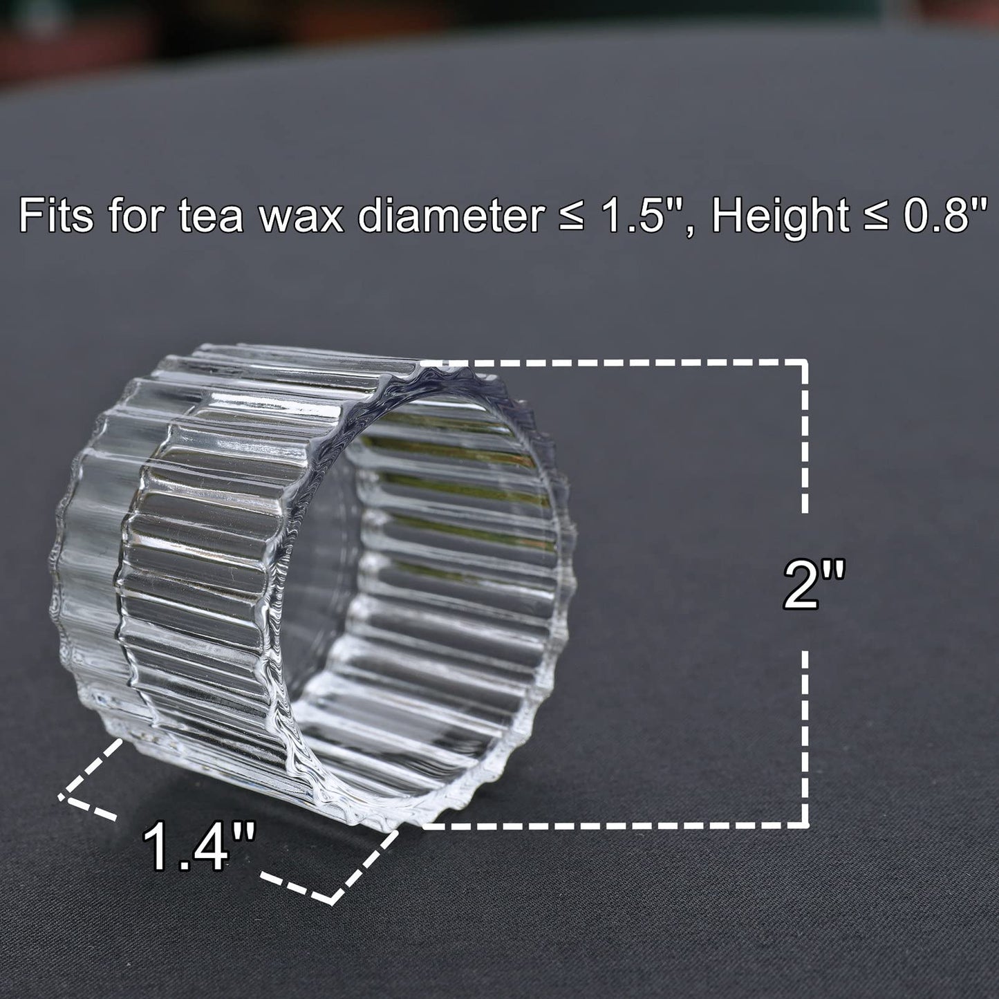 VOHO 36pcs Christmas Tea Lights Candle Holder, Clear Tealight Candle Holder for Gifts, Ribbed Glass Votive Candle Holders Centerpiece Table Decorations(2'' x 1.4'')