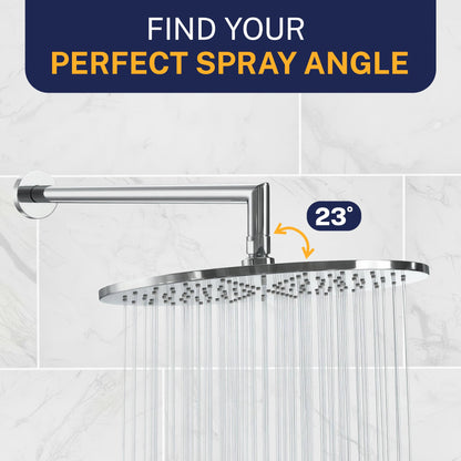 HammerHead Showers® Solid Metal 12 Inch Rainfall Shower Head, Large Rain Shower Head, 2.5 GPM High Flow Shower Head Optimized for Pressure, Wall-Mounted or Ceiling Rain Shower Head, Chrome
