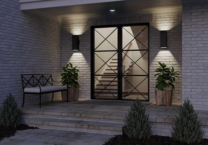 Progress Lighting 6" Aluminum Outdoor Up/Down Wall Lantern Light, Square Collection, Outdoor, P5644-30, White