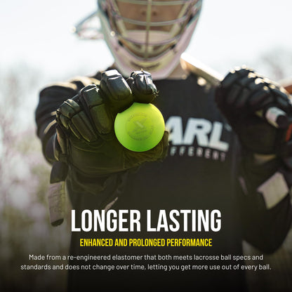 PEARL X Greaseless Lacrosse Balls by Guardian Innovations, 10 Pack, Optic Yellow - Official Ball of the PLL, WLL, NCAA® Lacrosse Championships, and the MCLA