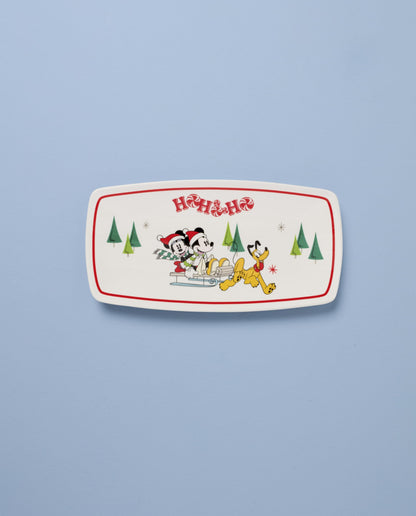 Lenox Serveware, Disney Holiday Hors Doeuvres Tray, Food Tray, 13.75 x 7.75-Inch, Microwave Safe and Dishwasher Safe Porcelain, Christmas Serving Platter Trays, Christmas Table Centerpieces (1 Piece)
