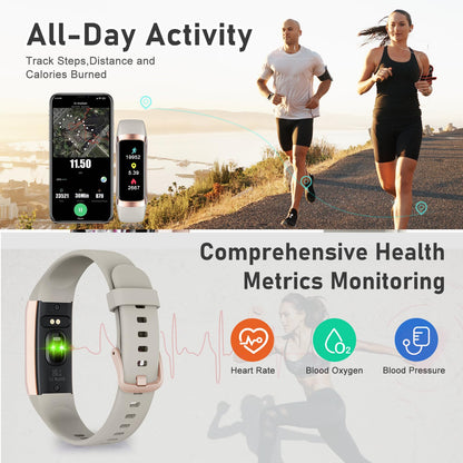 ST-CARE Fitness Tracker with Step Counter/Calories/Stopwatch, Activity Tracker, Health Tracker with Heart Rate Monitor, Sleep Tracker