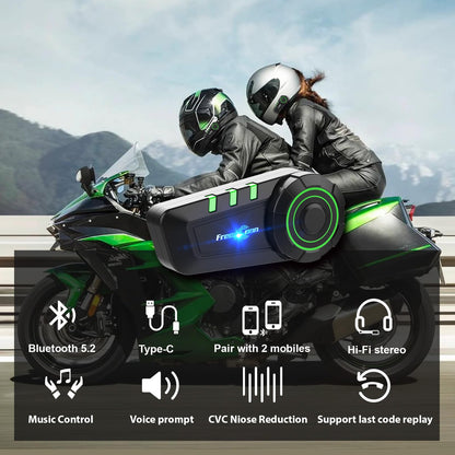 FreedConn Motorcycle Bluetooth Headset KY Bluetooth Helmet Intercom Motorcycle Communication Systems with CVC Noise Cancellation Stereo Music IP65 for Full/Half Face Helmet Basic Single People Use
