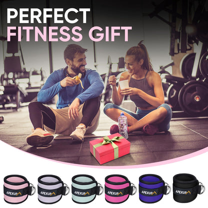 APEXUP Ankle Strap for Cable Machine, Ankle Resistance Bands, Cable Kick Back Ankle Straps for Gym, Glute Workouts, Leg Extensions, Adjustable Straps with Neoprene Padding (Single, Pastel Pink)