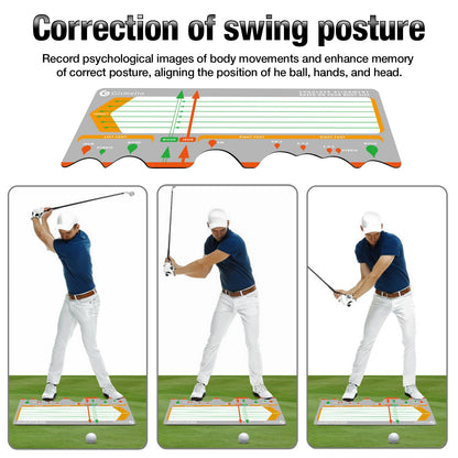 Golf Training Mat for Beginners | Posture Assistance and Entry-Level Stance Corrector | Golf Training Aids Pad for Men Women (Gray)