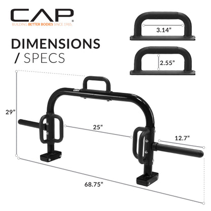 CAP Barbell Deluxe Open Trap Bar, Hex Bar, Shrug Bar, Deadlift Bar for Olympic and Standard Plates - Black