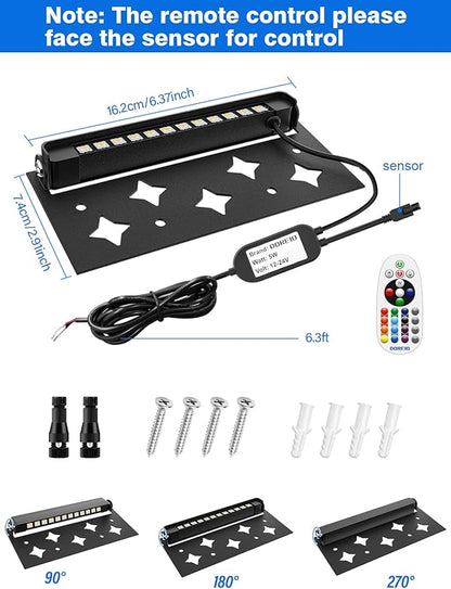 5W RGB Retaining Wall Lights 7 inch LED Hardscape Lighting Color Changing Low Voltage Landscape Paver Lights 12V Step Lights Outdoor Waterproof Stair Deck Lighting (12 Pack+Connectors)