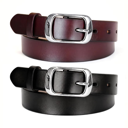 West Leathers [2 Pack Leather Belt Women-Womens Leather Belt with Pin Buckle-Belts for Women for Jeans, Pants, Dresses (XXX-Large: 47"-50")